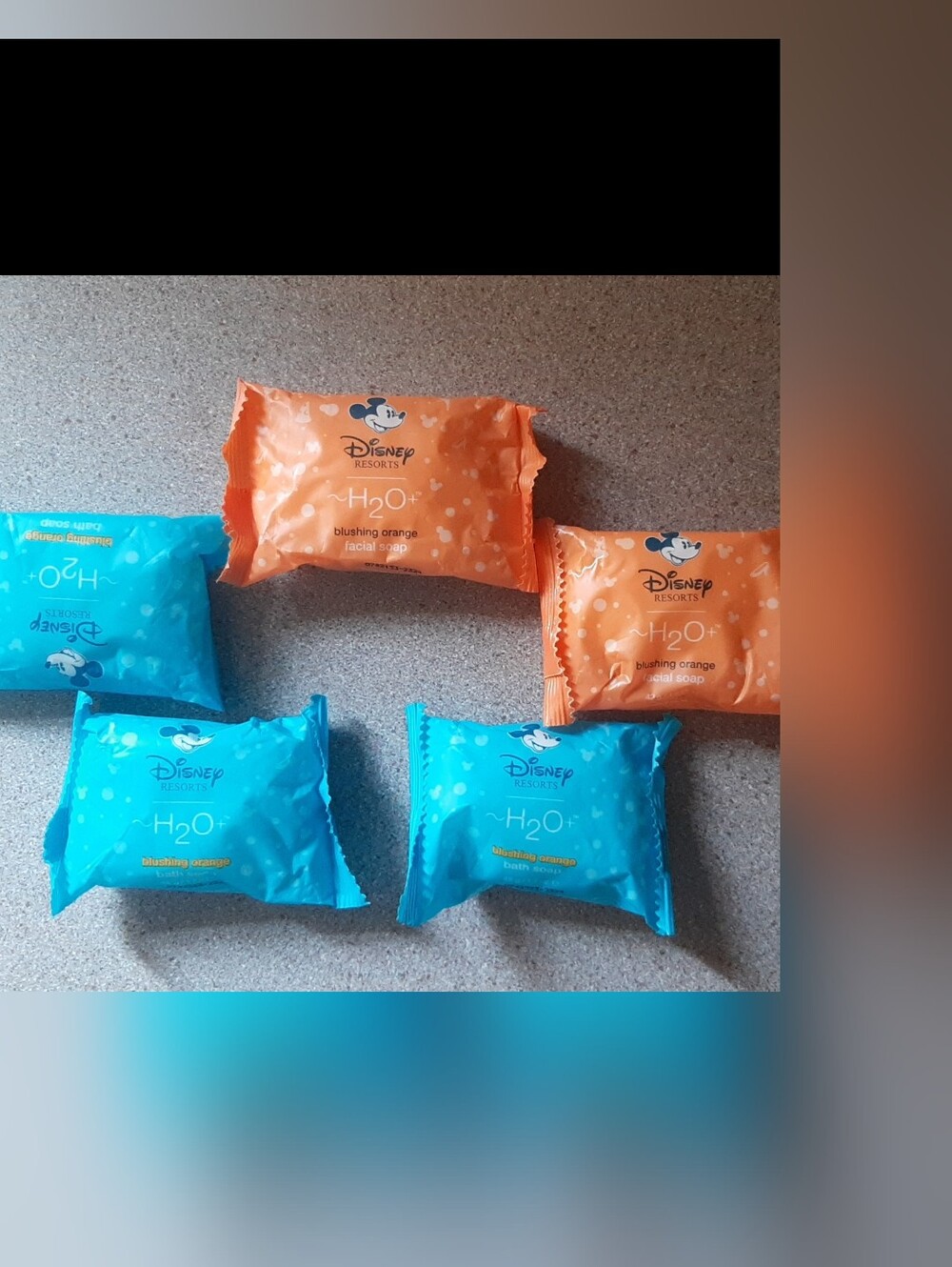 5 Lot Disney H2O Blushing Orange Bath Soap & Facial Soaps